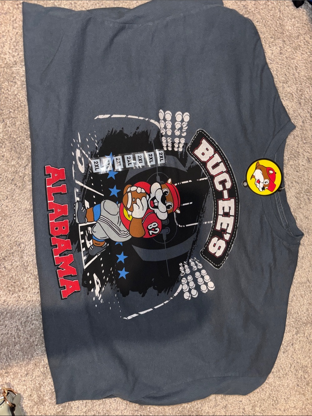 Buc-ee's Alabama Gray Short Sleeve Graphic Tee NWT